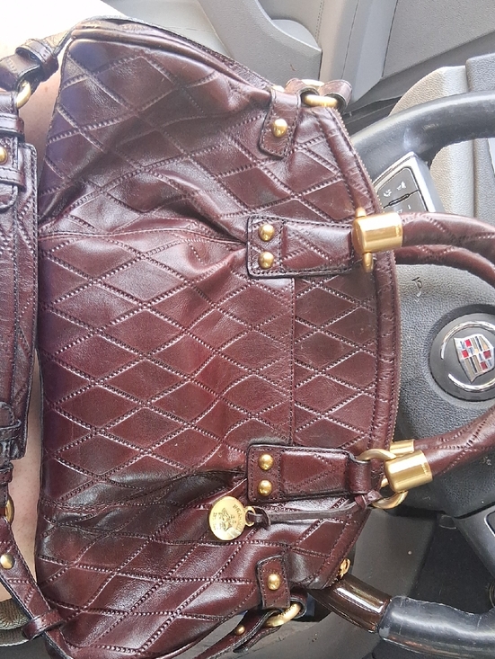 Brahmin Handbags - Brahmin Quilted Brown/Mahongony Leather Tote Bag with Gold Hardware